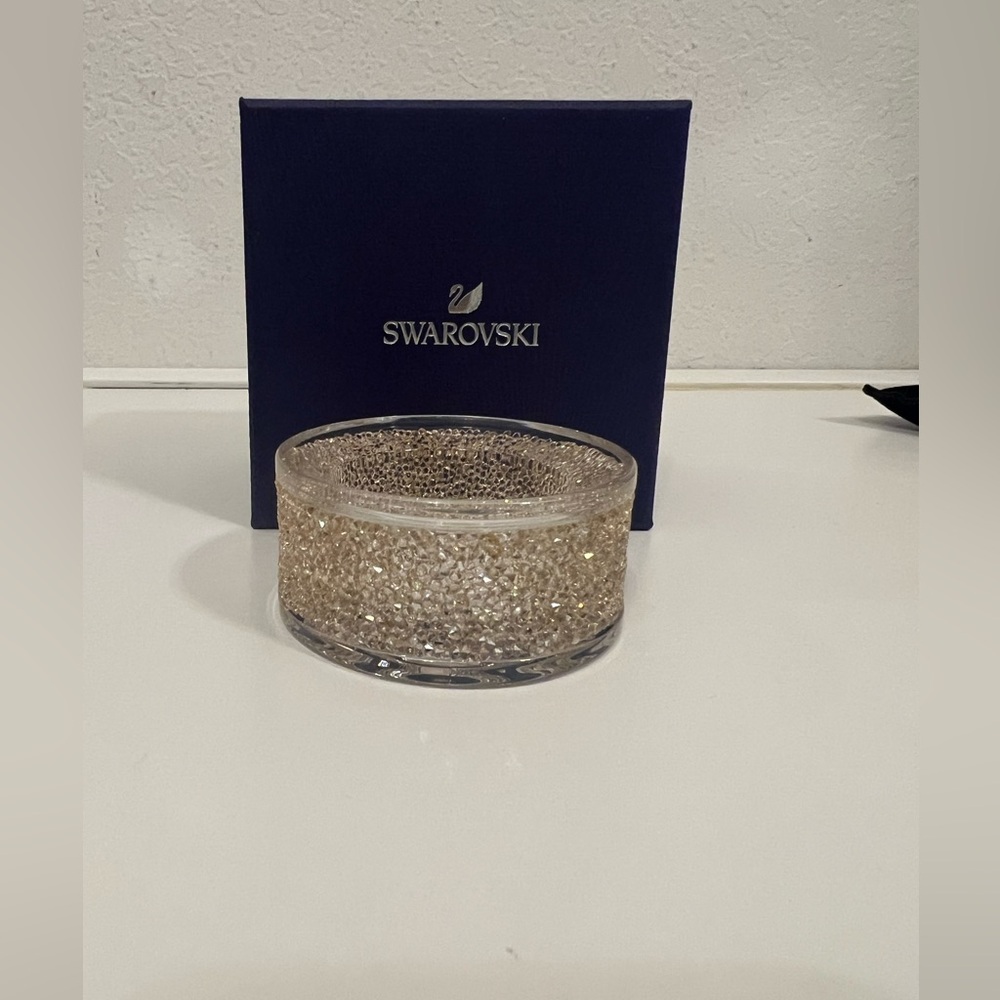 Swarovski Shimmer tea light holder gold tone
